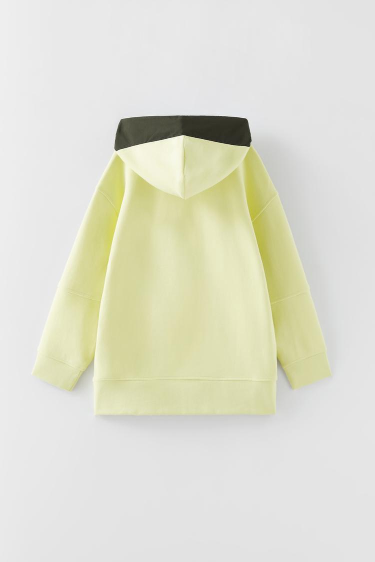 Yellow hoodie zara hotsell